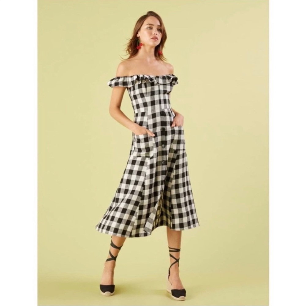 Reformation Hattie Off the shoulder Linen Dress